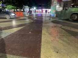 El centro de Cancún de noche.